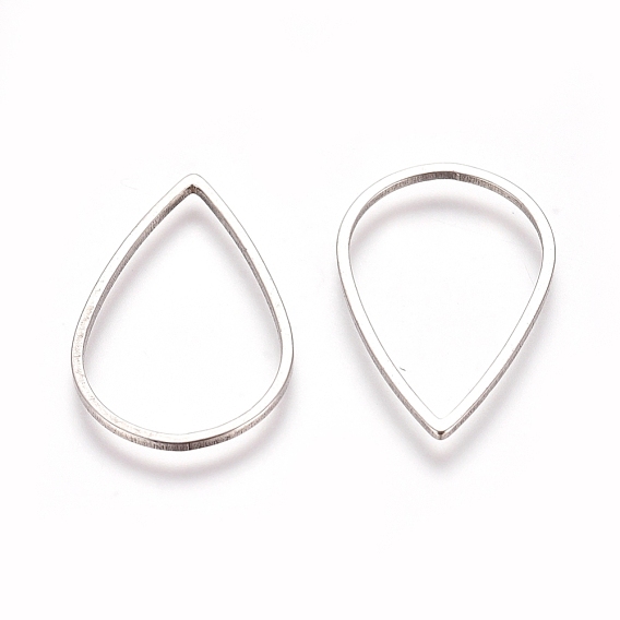 Stainless Steel Linking Rings, for Jewelry Making, Teardrop