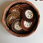 Flat Round & Coffee Wooden Cup Bottoms, Crochet Cup Base, for Knitting Supplies and Home Decor Craft