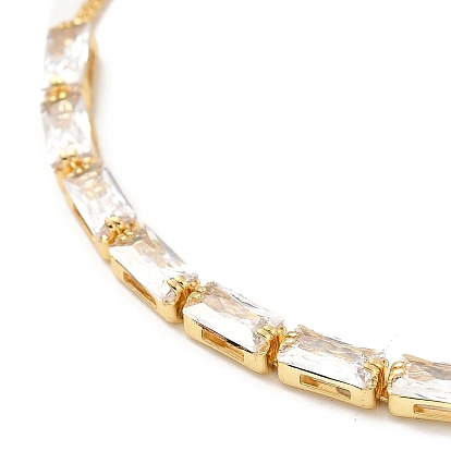 Bracelets de chaîne de zircone cubique en laiton placage de rack réglable, bracelet coulissant pour femme, sans plomb et sans cadmium, plaqué longue durée