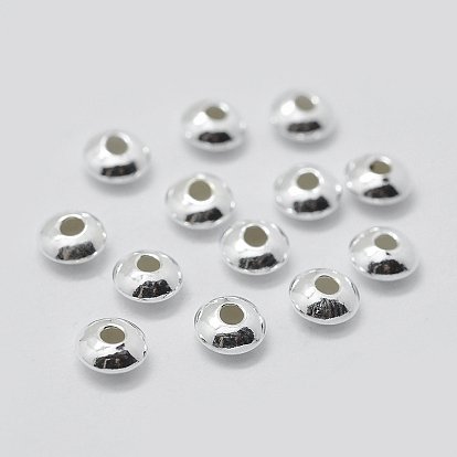 925 Sterling Silver Corrugated Spacer Beads, Saucer Beads