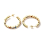 Cubic Zirconia Geometry Stud Earring, Real 18K Gold Plated Brass Half Hoop Earrings for Women