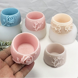 Flower/Tree Food Grade Silicone Flower Pot Storage Molds, Resin Casting Molds, Clay Craft Mold Tools