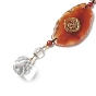 Dyed Nuggets Natural Agate Chakra Hanging Pendant Decorations, with Nylon Cord and Glass Beads
