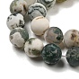 Ágata natural del árbol de ágata esmerilado piedras preciosas perlas ronda hebras