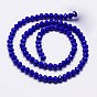 Imitation Jade Glass Beads Strands, Faceted, Rondelle, 4x3mm, Hole: 1mm, about 138pcs/strand, 16.5 inch