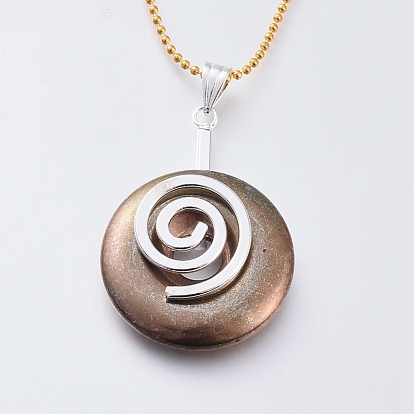 Laiton bélières donut spirale, Donuthalter, fit pour pendentifs disque pi fabrication de bijoux, sans nickel