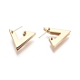Brass Triple Triangle Stud Earrings, Half Hoop Earrings for Women, Nickel Free