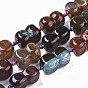Natural Crackle Agate Beads Strands, Dyed, Peanut