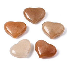 Natural Red Aventurine Heart Palm Stone, Pocket Stone for Energy Balancing Meditation, for Wire Wrapped Pendant Making