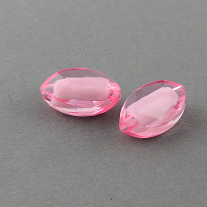 Perles acryliques transparentes, Perle en bourrelet, facette, ovale, feuille, Trou: 2mm