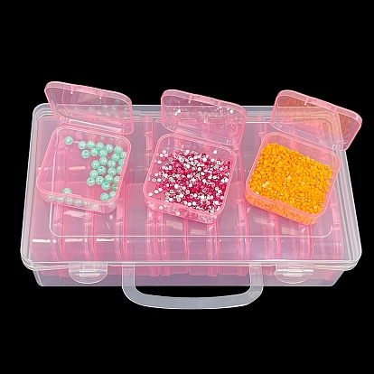 20 Slots Plastic Craft Organizer Case, Grids Bead Containers, Rectangle