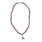 Bracelets enroulés de perles de bois naturel, quatre boucles, avec des perles de gourou en alliage de style tibétain et des perles de pierres précieuses synthétiques et naturelles