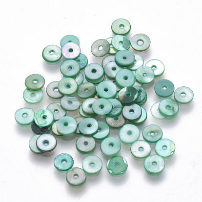 Natural Freshwater Shell Beads, Dyed, Disc