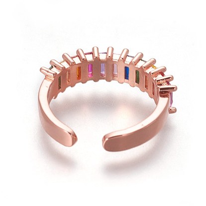 Zircone cubique anneaux de manchette, anneaux ouverts, avec les accessoires en laiton