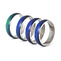 12 couleurs changer laiton anneaux d'humeur, taille mixte, 16~20 mm de diamètre intérieur, 100 pcs / boîte