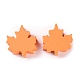 Spray Painted Natural Wood Beads, Autumn Leaf Beads