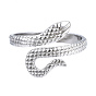 304 Stainless Steel Snake Open Cuff Ring, Hollow Chunky Ring for Women