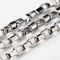 304 Stainless Steel Venetian Chains Box Chains, Unwelded, with Spool, 8x5mm