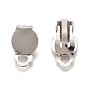 Iron Clip-on Earring Settings, with Round Flat Pad, Flat Round, Tray: 10mm, 18x7mm, Hole: 3mm
