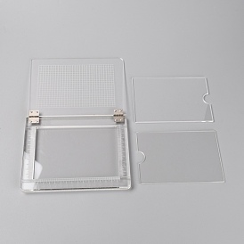 Акриловый штамп платформа инструмент, с линиями сетки и штампами, для изготовления открыток, скрапбукинга и других поделок из бумаги