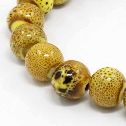  Perles en porcelaine anciennes rondes manuelles
