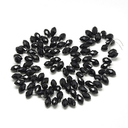 Glass Beads Strands, Top Drilled Beads, Faceted, Teardrop