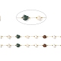 Natural Pearl & Gemstone Beaded Chains, with Stainless Steel Findings, Long-Lasting Plated, Soldered, Golden