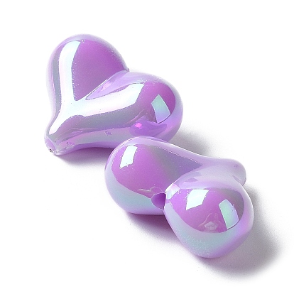 Opaque Acrylic Beads, Imitation Shell Effect, Heart