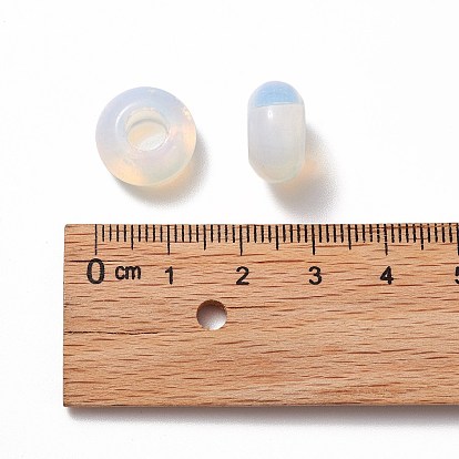 Perles européennes Opalite, Perles avec un grand trou   , rondelle