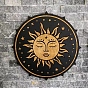 Adornos de pared de madera de sol y luna, decoración de colgar en casa
