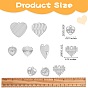 DIY Jewelry Making Findings Kits, Including 10Pcs 5 Styles 304 Stainless Steel Pendants and 4Pcs 2 Styles 304 Stainless Steel Rhinestone Settings, Heart Mixed Shapes