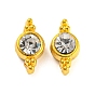 Alloy Crystal Rhinestone Connector Charms, Flat Round Links