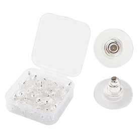 100Pcs Iron Clutch Earring Backs, with Silicone Pads, Ear Nuts