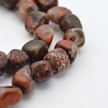 Brins bréchique jaspe de perles naturelles, pierre tombée, 5~7mm, Trou: 5~7mm, environ 1 pouce