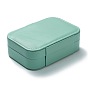 PU Leather Button Jewelry Boxes, Portable Jewelry Storage Case, for Ring Earrings Necklace, Rectangle