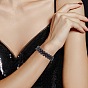 Bracelet de perles tressées en pierres précieuses, bracelet réglable double couche pour femme