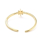 Star Cubic Zirconia Cuff Bangle, Brass Open Bangle for Women, Lead Free & Cadmium Free
