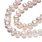 Natural Cultured Freshwater Pearl Beads Strands, Two Sides Polished