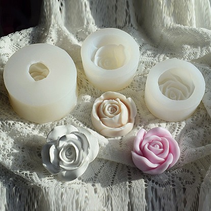 Moldes de silicona de calidad alimentaria para velas aromáticas de flores diy para el día de San Valentín, moldes para velas de aromaterapia