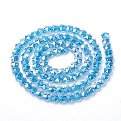 Perles en verre electroplate, de couleur plaquée ab , facette, prunier