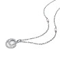 TINYSAND 925 Sterling Silver Cubic Zirconia Ring Pendant Necklaces, 16.4 inch