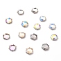 K 5 cabujones de diamantes de imitación de vidrio facetado, espalda plana, espalda plateada, hexágono