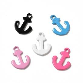 Spray Painted 201 Stainless Steel Charms, Anchor Charm
