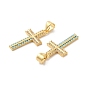 Micro cuivres ouvrent pendentifs zircone cubique, croix