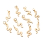 Encantos de bronce, larga duración plateado, con anillos de salto, serpiente