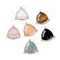 Lien de composant de lustre en pierres précieuses naturelles, avec les accessoires en laiton, facette, triangle, or