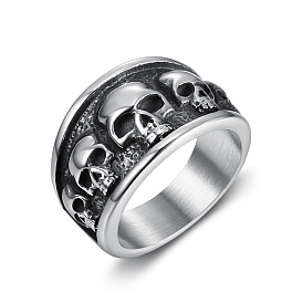 Titanium Steel Finger Rings, Skull