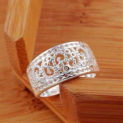 Vintage Elegant Fashion Style Brass Hollow Out Metal Rings