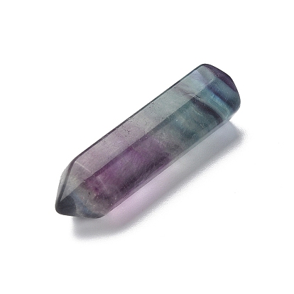 Natural Fluorite Pointed Beads, No Hole/Undrilled, Faceted, Bullet