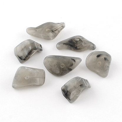 Chip Imitation Gemstone Acrylic Beads, 19~28x14~19x6~13mm, Hole: 2mm, about 310pcs/500g